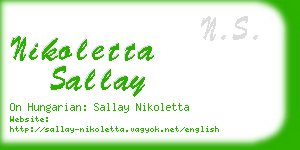 nikoletta sallay business card